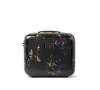 Ted Baker Midnight Bloom Beauty Case da viaggio per il trucco, astuccio rigido per cosmetici, beauty case floreale, maniglia e tracolla per il trasporto, fodera con logo, scomparti organizer da viaggi