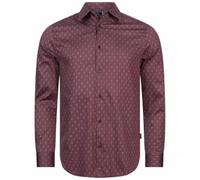 TED BAKER Pavia Star Geo Print Uomo Camicia a maniche lunghe 272176-MARRONE rosso XS
