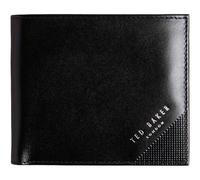 Ted Baker Pelle portafoglio Embossed Corner Leather Bifold Coin Wallet Black nero