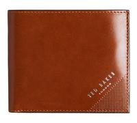 Ted Baker Pelle portafoglio Embossed Corner Leather Bifold Coin Wallet Tan marrone chiaro