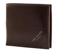 Ted Baker Pelle portafoglio Prugs Embossed Corner Leather Bifold Coin Wallet Brown marrone