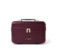 Ted Baker Plum Croc Icon Vanity Case Borsa da viaggio per il trucco Custodia per cosmetici Viola Borse da toilette portatili Maniglia e tracolla, Organizer da viaggio 36 cm con scomparti Capacità 17L