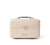 Ted Baker Putty Croc Icon Vanity Case Borsa da viaggio per il trucco Custodia rigida per cosmetici Borse da toilette Beige Maniglia per il trasporto portatile e tracolla Fodera con logo Capacità 17L