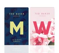 Ted Baker Set di Profumi M e W per Donna e Uomo Eau de Toilette - Contiene M con Note Uniche di Fava Tonka e Muschio, e W con Note di Foglia di Fico, Peonia Bianca e Violetta, 2 x 75ml