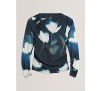 Ted Baker Ted Baker TURALA Top a maniche lunghe con volant e dettagli in metallo 42 blu