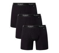 Ted Baker Uomo Slip in pile del boxer di cotone da 3 pacchetti, Nero