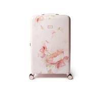 Ted Baker Valigia grande Magnolia Bloom da 79 cm, rosa floreale, 4 ruote, leggera, in ABS, con lucchetto TSA, design, interni organizzati, scomparti eleganti, capacità 122 l