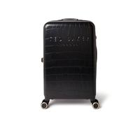 Ted Baker Valise Icon Case moyenne 68 cm, cuir verni noir effet croco, coque rigide, 4 roues, serrure TSA, bagage de voyage de créateur, 77 L, légère, en ABS, intérieur organisé, élégante