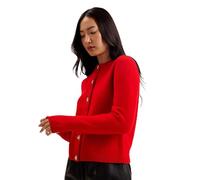 Ted Baker WMK-JAYCEY-Rose Button Crew Neck Cardigan, Maglione Cardigan Donna, Rosso, 42