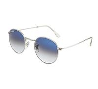 Ted Smith Occhiali da sole rotondi in metallo con protezione UV, Argento Blu Graded, 50