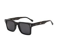Ted Smith Occhiali da sole unisex quadrati in acetato con lenti polarizzate, nero, 50mm
