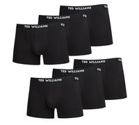 Ted Williams Boxer Pantaloncini da Uomo, Nero, Cotone, Taglia L, 6 Pezzi, Comodi ed Elastici, Biancheria Intima, Boxer Neri per Uomo, Nero, L