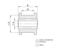TED82289 POLIURETANO - SET DI BOCCOLE DI MONTAGGIO DEL DIFFERENZIALE POSTERIORE