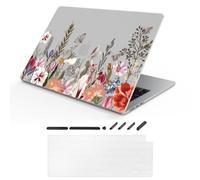 TeDaWen Custodia per MacBook compatibile con MacBook Air 15.3 Pollici 2023-2025 Release New (modello: MacBook Air 15 M4 A3241 M3 A3114 A2941 M2 Chip), con copertura per tastiera, Fiori e piante - 4
