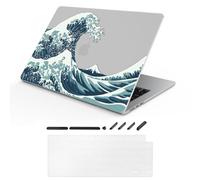 TeDaWen Custodia per MacBook compatibile con MacBook Air 15.3 Pollici 2023-2025 Release New (modello: MacBook Air 15 M4 A3241 M3 A3114 A2941 M2 Chip), con copertura per tastiera, Onda del mare -1