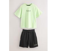 tedbaker Baker by Ted Baker Lime Green/Black Baker by Ted Baker Oversized T-Shirt and Shorts Set 104110cm verde