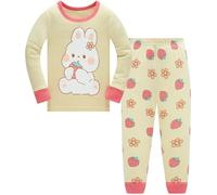 TEDD - Pigiama da bambina in cotone con motivo di un dolce unicorno, a maniche lunghe, set da 2 pezzi, pigiameria invernale e per Natale, taglia 1-12 anni, 3-4 Jahre
