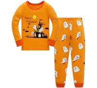 TEDD Pigiama da ragazzo, dinosauro, a maniche lunghe, in due pezzi, per bambini, in cotone, per l'inverno, per Natale, pigiameria, taglia 1-12 anni, 06 Halloween, 11-12 Jahre