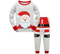 TEDD Pigiama Natale Ragazzo Ragazza Babbo Natale 100% Cotone Lungo Indumenti da Notte Abiti Natalizi Vestiti Bambino Due Pezzi Impostato Regalo di Natale per Unisex Bambini 1-2 Anni