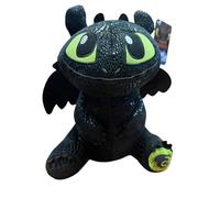 Teddies Italia Peluche Dragone Trainerss Drago Nero, 30 cm, Pupazzo Morbido per Bambini, Compleanni