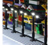 TEDDOO 10 pezzi compatibili con Lego Building Block Street Lights Kit di illuminazione a LED fai da te Set di mattoni luminosi per città Set di blocchi regalo piccole particelle 2039 11062 (luce