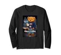 Teddy Bear Happy Coding, Just a Boy Who Loves Coding Maglia a Manica