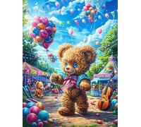 Teddy Bear in A Magical Carnival Puzzle 1000 Pezzi Multicolore Paesaggi Classici Wildlife Pet Rompicapo Sfida Difficile Impossibile Giochi Da Tavolo Familiare Regalo Natale 1000 PCS