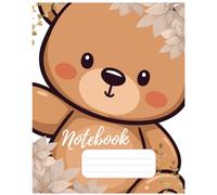 Teddy Bear Lined Notebook: Aesthetic Minimalist Black and White journal for school, college, office work 200 pages