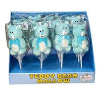 Teddy Bear Mallow Orsetti Azzurri Marshmallow Gusto Fragola Nascita Bimbo Espositore 36g x12
