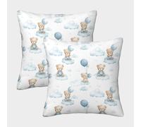 Teddy Bear Pattern-watercolor Baby Theme Federe Cuscini Per Divano Decorativa Art Fodere Cuscino Set 2 Pezzi Moderno Da Letto Per Salotto 45x45cm