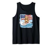Teddy Bear roccia la tavola da surf con vibrazioni patriottiche Canotta