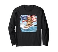 Teddy Bear roccia la tavola da surf con vibrazioni patriottiche Maglia a Manica