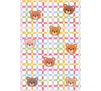 Teddy Bears on a Colorful Grid Stripes Notebook: 6 x 9 inches with 120 line grid pages