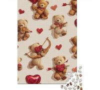 Teddy Bears Valentine's Day Decorations Puzzle Impossible 1000Pcs Decorazione Per La Casa. Giochi Rilassamento E Intelligence Per Adulti E Ragazzi Da 14 Anni 38x26cm/1000pcs