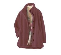 Teddy Fleece - Giacca invernale da donna, senza cappuccio, invernale, in pile caldo, antivento, vestibilità morbida, per il tempo libero, soffice cappotto invernale da donna, Lilla, XXXXL