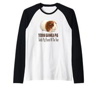 Teddy Guinea Pig Genitore dell'anno, Grazioso Design Cavy Maglia con Maniche Raglan