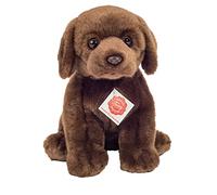 Teddy Hermann 91958 Cane Labrador seduto marrone scuro 25 cm, peluche con contenuto di riciclo ideale (materiale di riempimento)