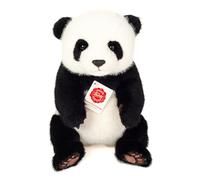 Teddy Hermann 92447 Panda seduto 28 cm, peluche con contenuto di materiale riciclato ideale (materiale di riempimento)