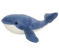 Teddy Hermann Balena Waltraud, peluche, balena, cuore di bambino, peluche, blu, 44 cm