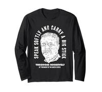 Teddy Roosevelt Ritratto Bick Stick Politica Estera Vintage Maglia a Manica