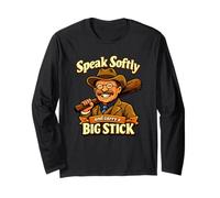 Teddy Roosevelt Speak Softly Big Stick Citazione Maglia a Manica