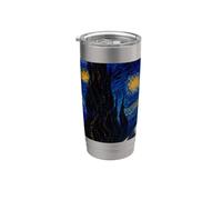 Teddy Roosevelt Terrier Cane Van Gogh Notte Stellata Bicchiere termico in acciaio inox doppia parete