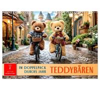 Teddybären - im Doppelpack durchs Jahr (Wandkalender 2027 DIN A3 quer), CALVENDO