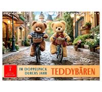 Teddybären - im Doppelpack durchs Jahr (Wandkalender 2027 DIN A4 quer), CALVENDO