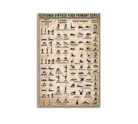 TeDe Ashtanga Vinyasa Yoga Primary Series Art Poster per soggiorno camera da letto, dipinto decorativo su tela da parete, 50 x 75 cm, senza cornice