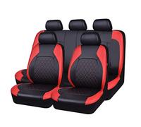 TEDE Coprisedili Auto Pelle per Ford Fiesta MK6 2002 2003 2004 2005 2006 2007 2008,Compatibile con Airbag Laterale,Copri-Sedile Anteriori Posteriori,A/9pcs Set Red