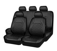TEDE Coprisedili Auto Pelle per Volkswagen VW Tiguan (5N) 1.Gen 2009 2010 2011 2012 2013 2014 2015 2016,Compatibile con Airbag Laterale,Copri-Sedile Anteriori Posteriori,A/9pcs Set Black
