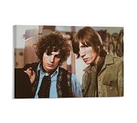 TeDe Stampa artistica da parete su tela, motivo: Barrett e Roger Waters Is Young, decorazione artistica da parete per soggiorno e camera da letto, 30 x 45 cm, con cornice, stile 1