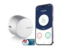 tedee Go Serratura Smart senza Conversione, Elettrica Keyless Access con Certificazione AV-TEST, Serratura Sicura per Porta con Chiusura Automatica e App, Sicurezza Casa Smart Lock, Argento