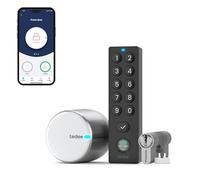 tedee GO2 Allu Serratura Smart con tastiera biometrica a impronta digitale incluso cilindro, Serratura intelligente con app e Bluetooth Trasforma il tuo smartphone in una chiave